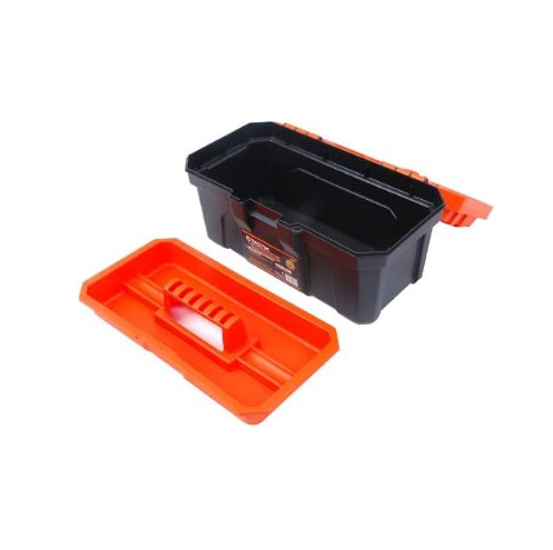 "TACTIX" 16"橙黑色膠雙層工具箱