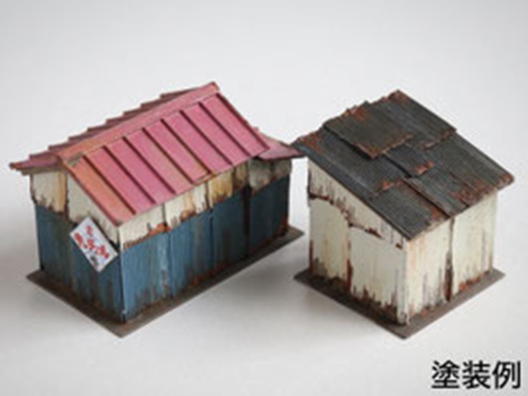梅桜堂 ST-017-15U 1/150 鐵皮小屋C、D組合套裝（1/150）未上色版 套件