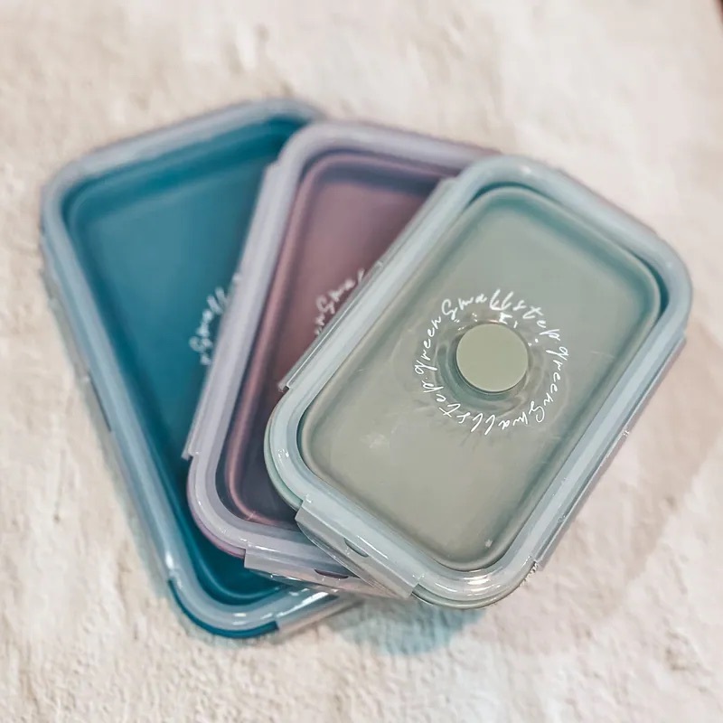 【優惠組合】三入組折疊矽膠餐盒｜可重複使用・外出便當盒