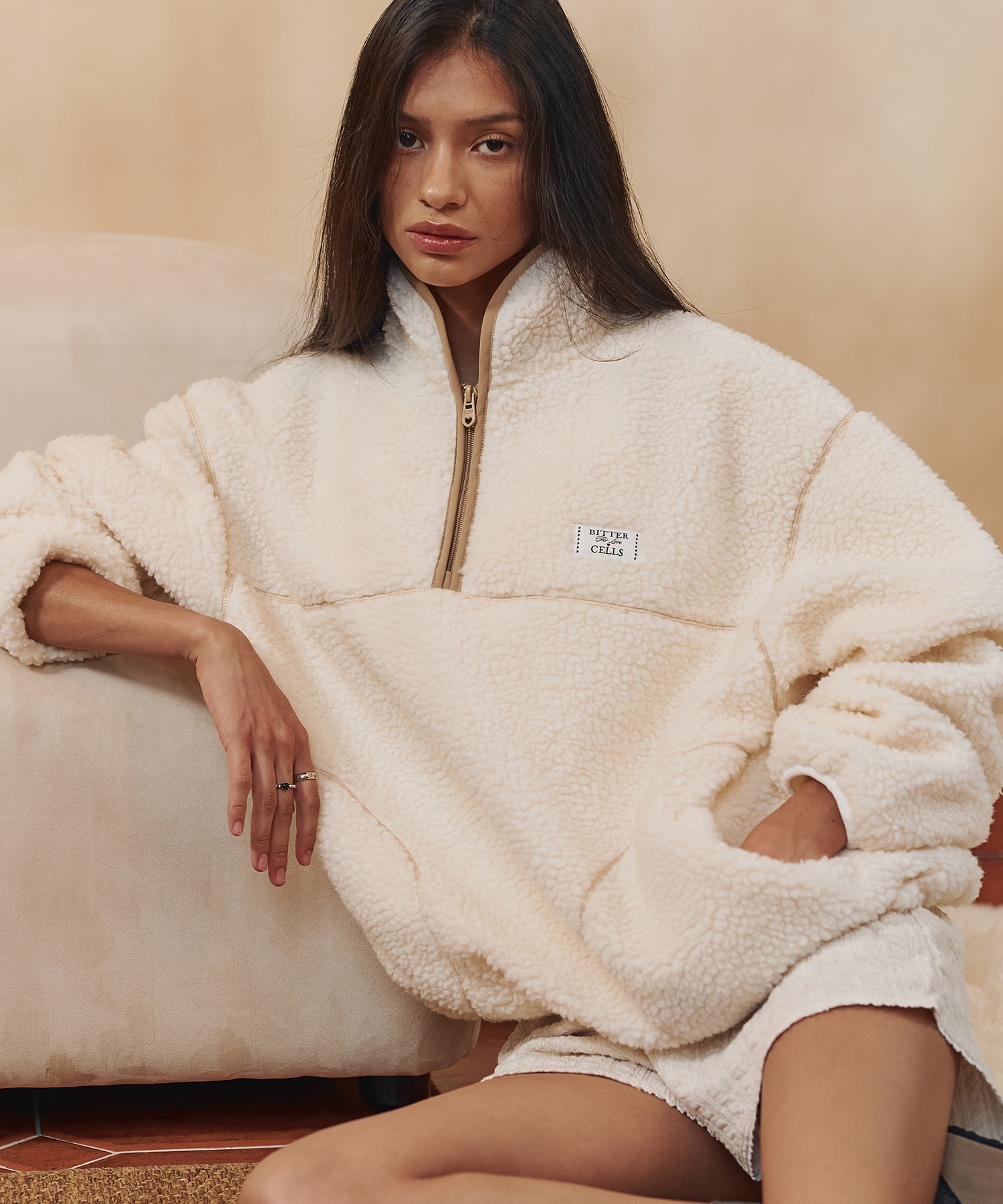 BITTER CELLS Poddy Fleece Half Zip Up