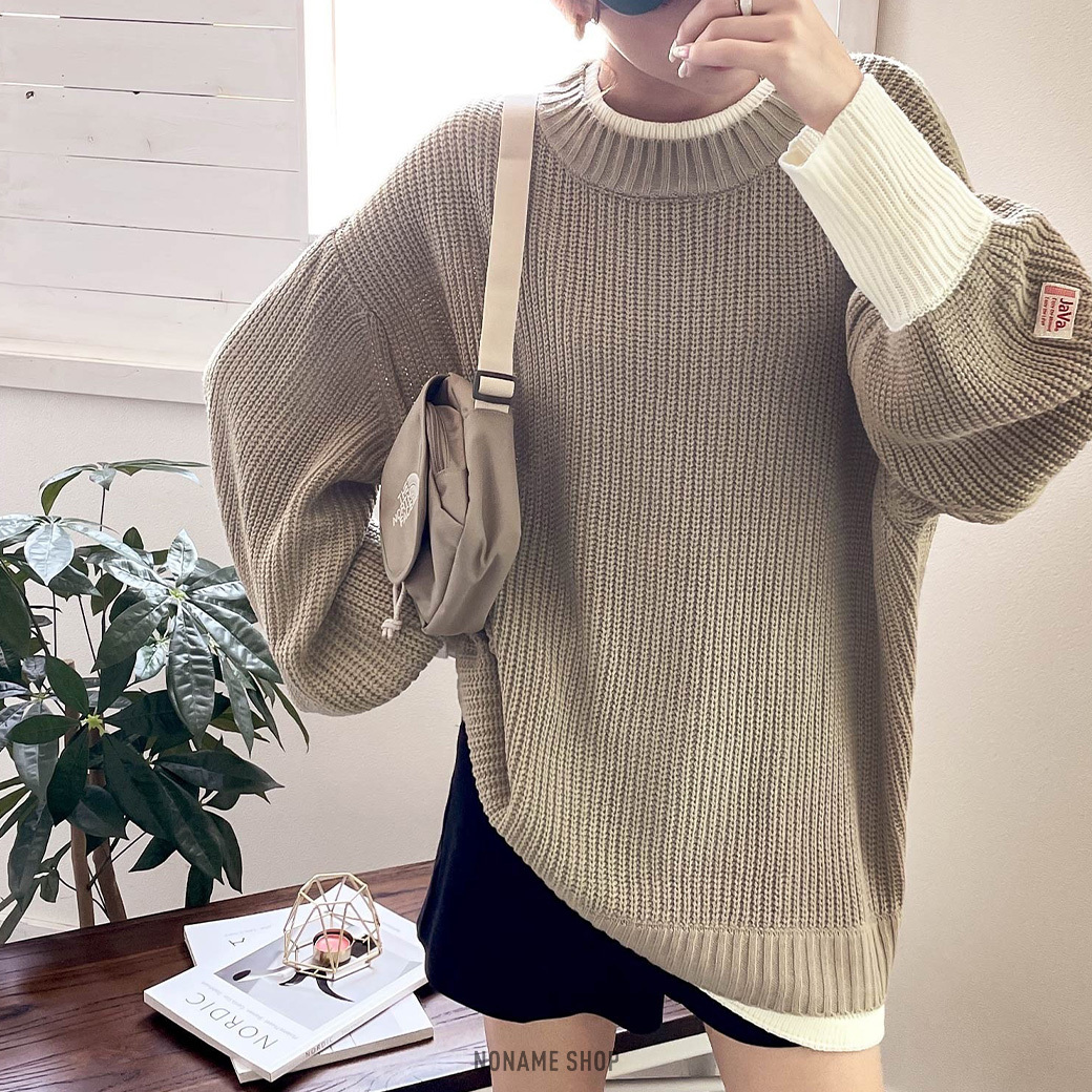 JAVA Collaboration 日本品牌限定 針織 撞色 寬鬆 毛衣 保暖 五色 (女款)