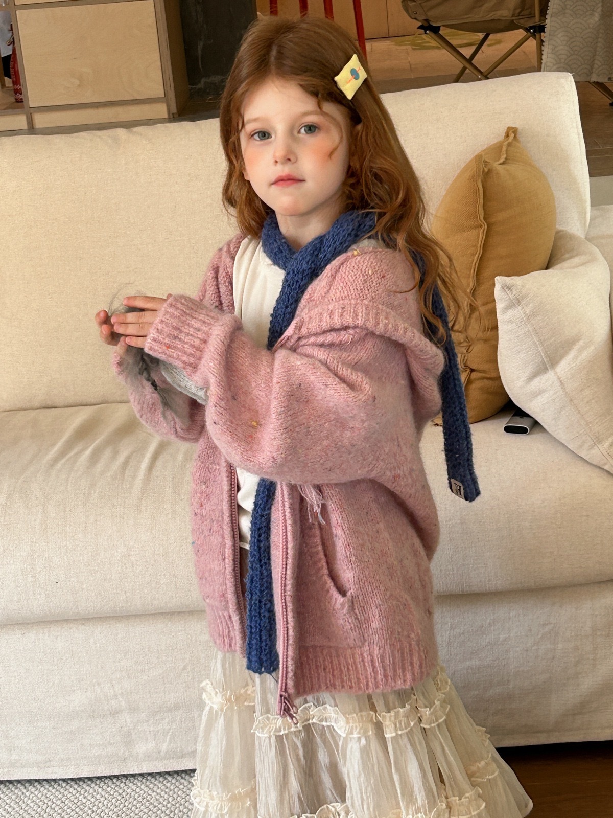 草莓奶昔連帽針織外套