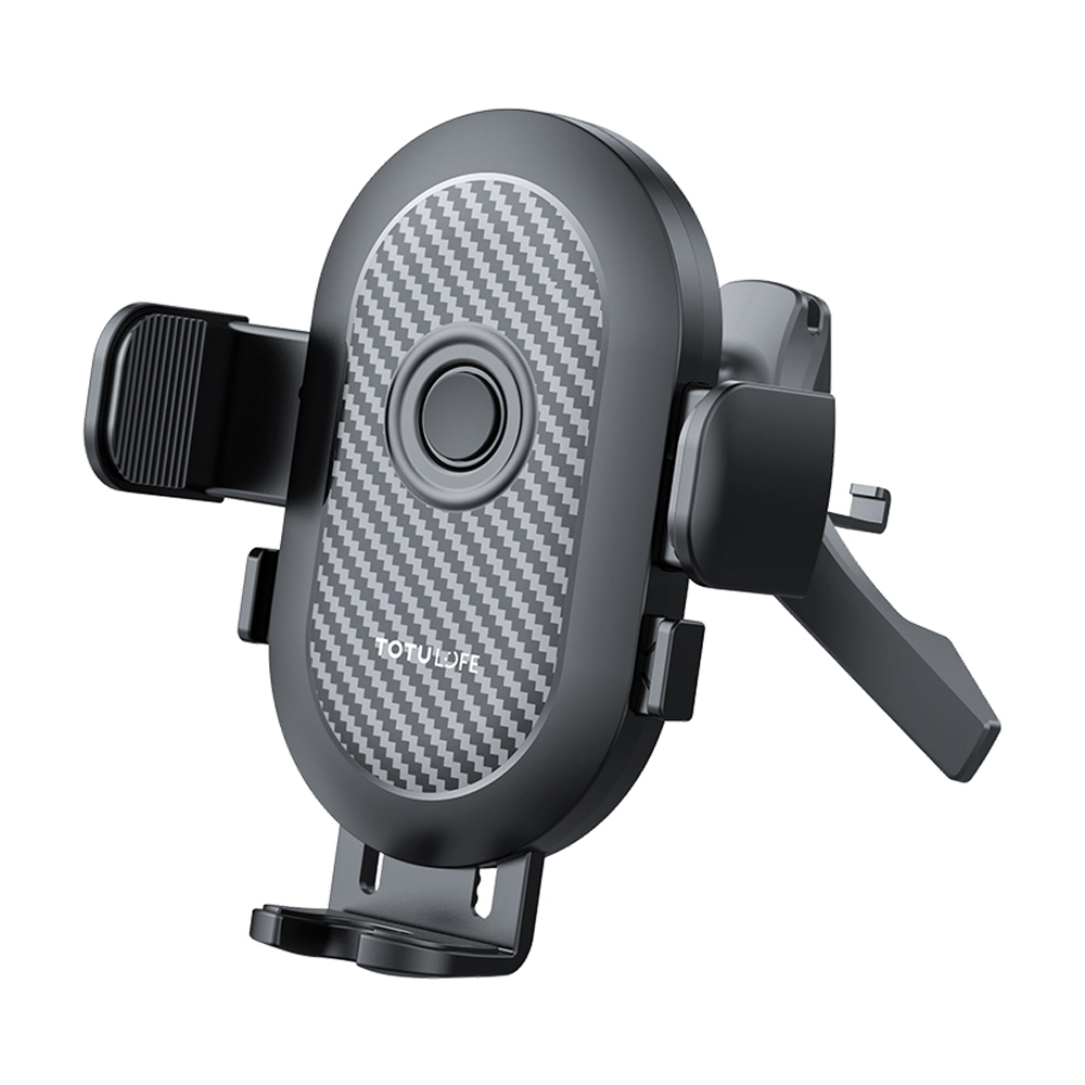 TOTU LiFE 一鍵夾緊 碳纖維紋出風口導航手機支架 三角架鉤 OneClick系列