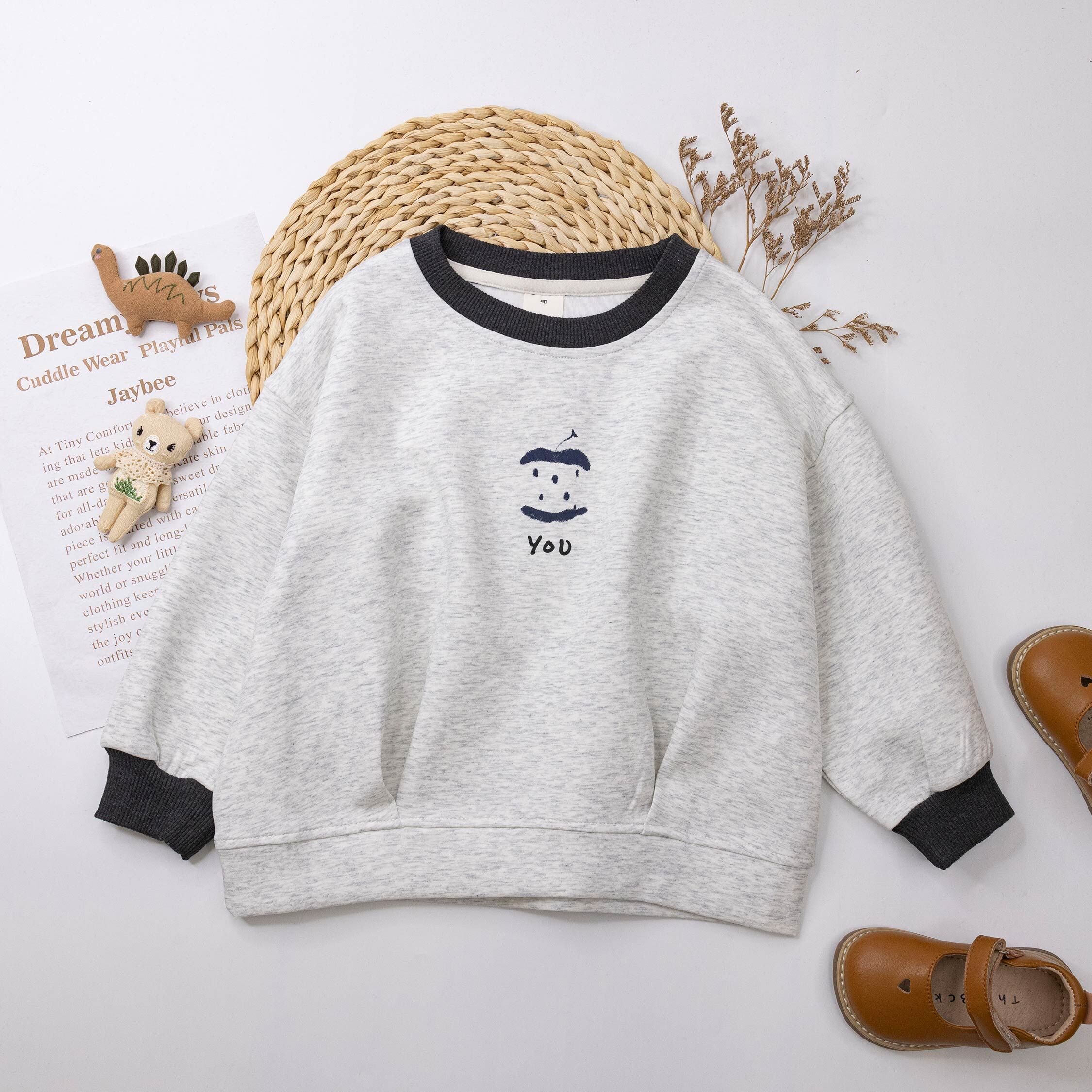 【H55599】簡約百搭蘋果上衣