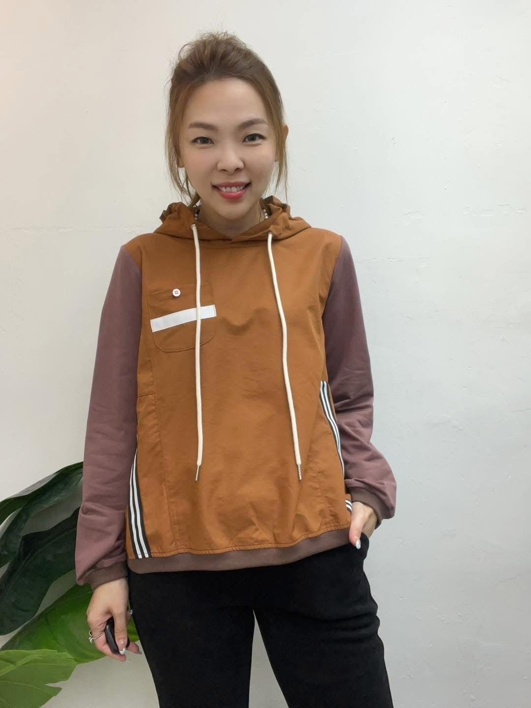 Comme 高質有帽拼布top~118G