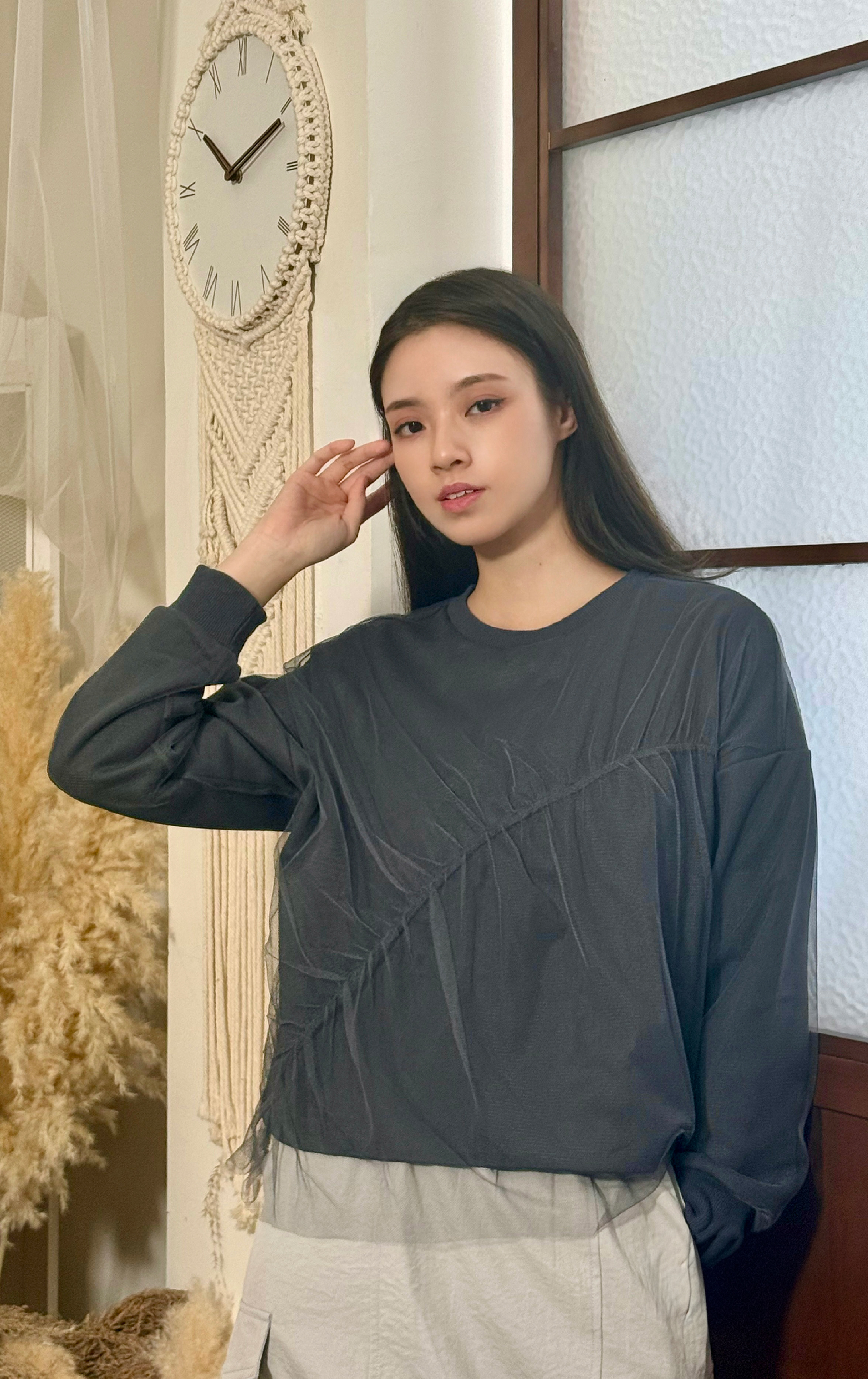 雙層紗網布上衣 LT0319