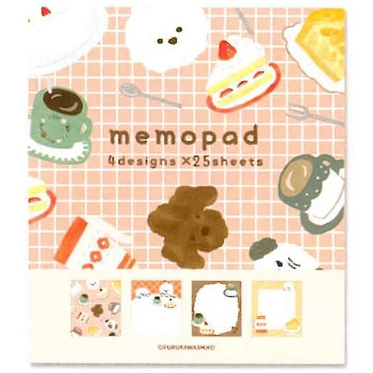 狗狗的下午茶 一本4種圖案 便條本｜古川紙工 日本