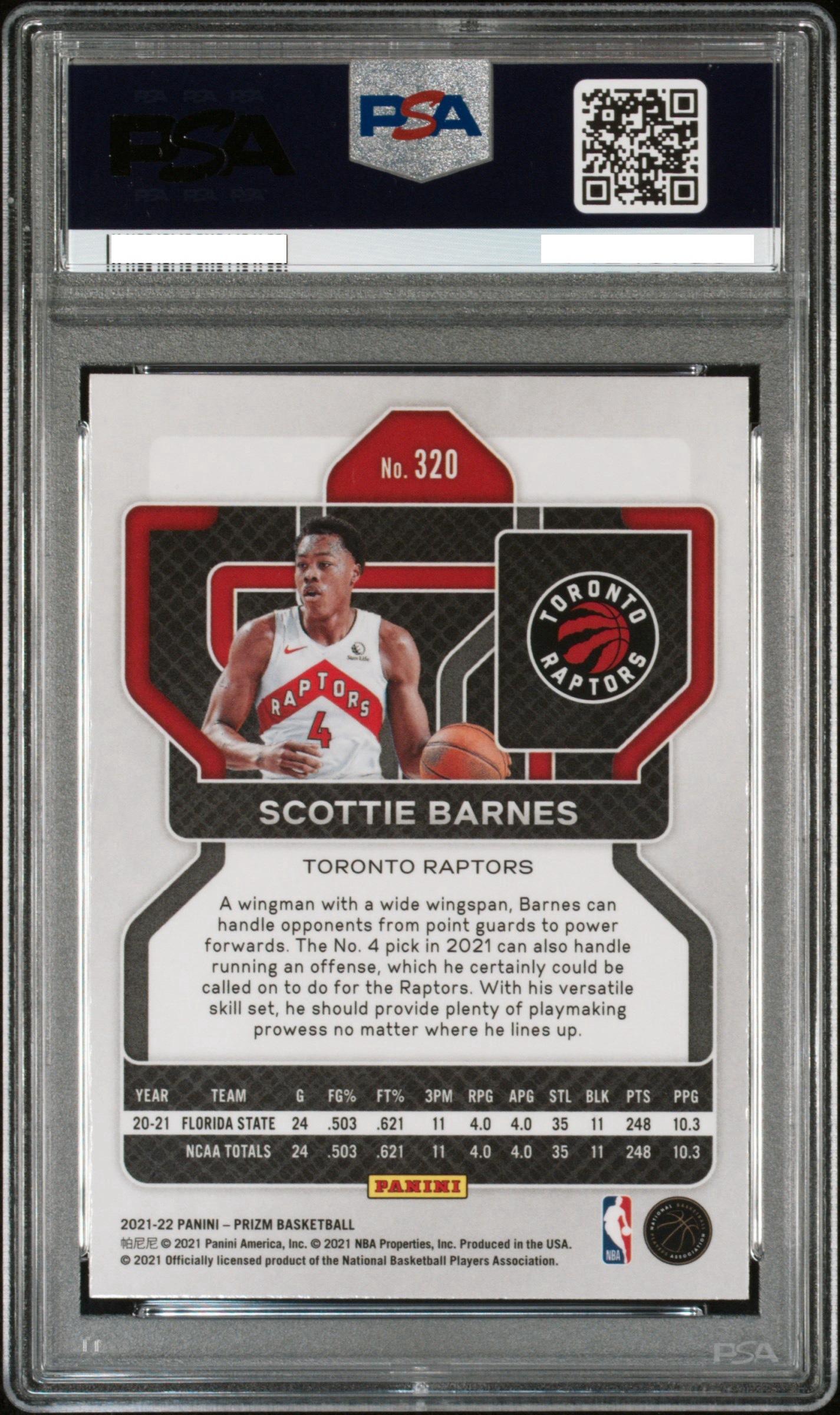 2021 PANINI PRIZM #320 SCOTTIE BARNES【PSA10】史考提·巴恩斯