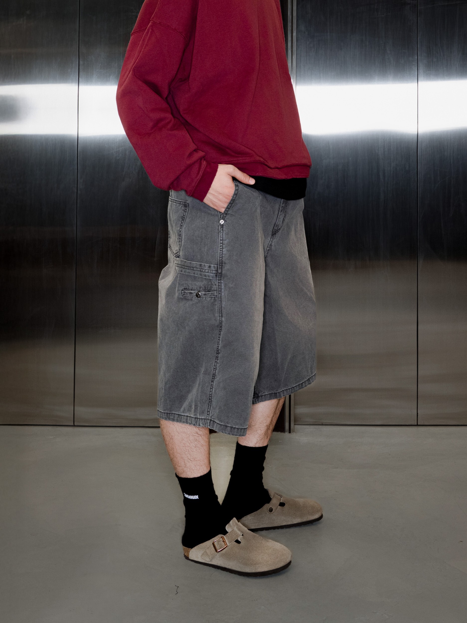 SIMON MADE BS-2509 鐵鏽 做舊 底特律 短褲