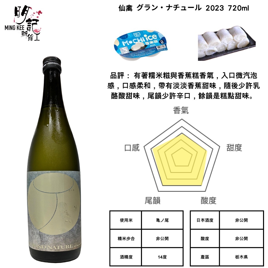 仙禽 グラン・ナチュール 2023 720ml