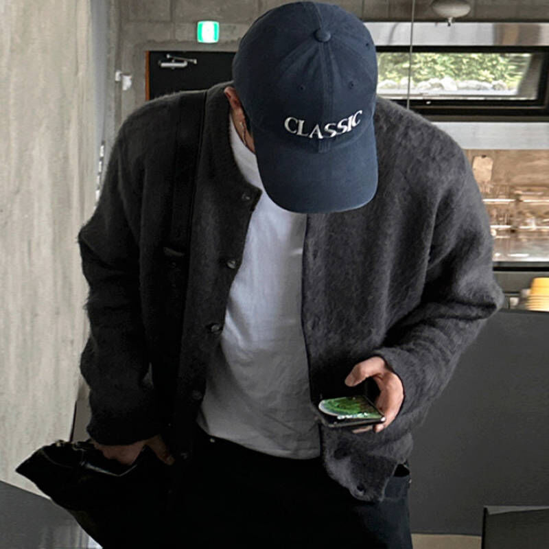 2025最火短版圓領秋季針織毛衣外套