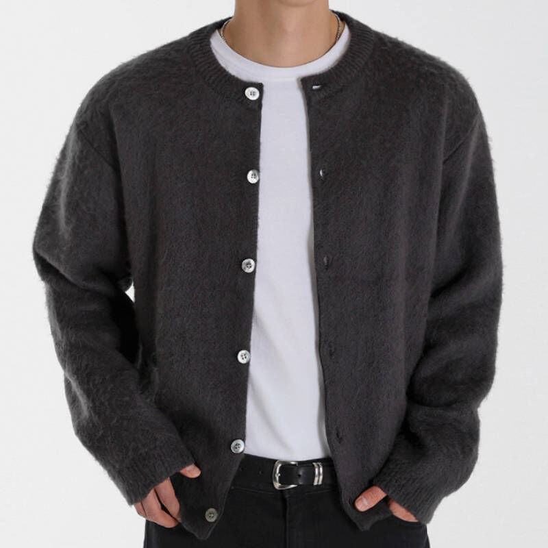 2025最火短版圓領秋季針織毛衣外套