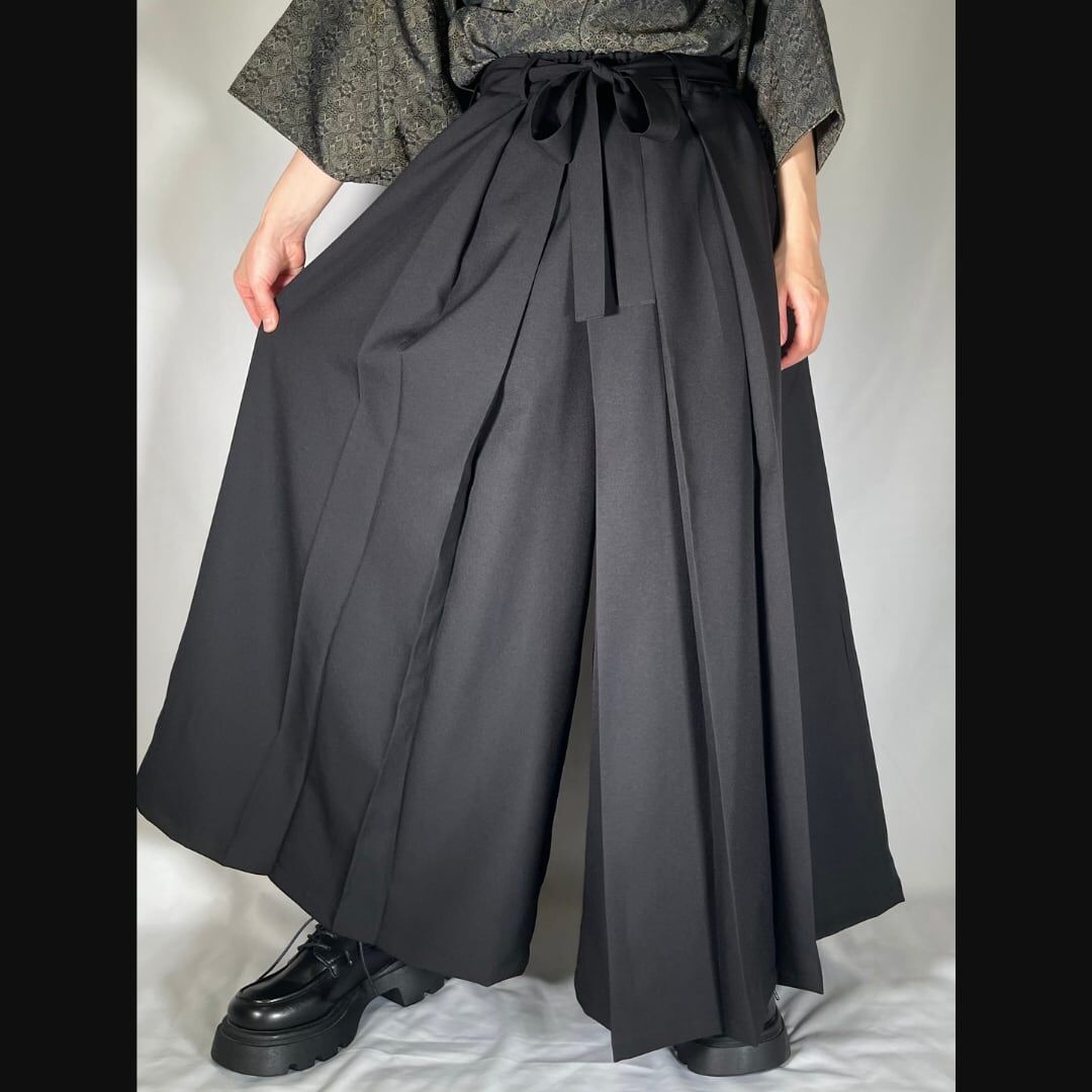 [etowa] 和服褲裙 | 黑色