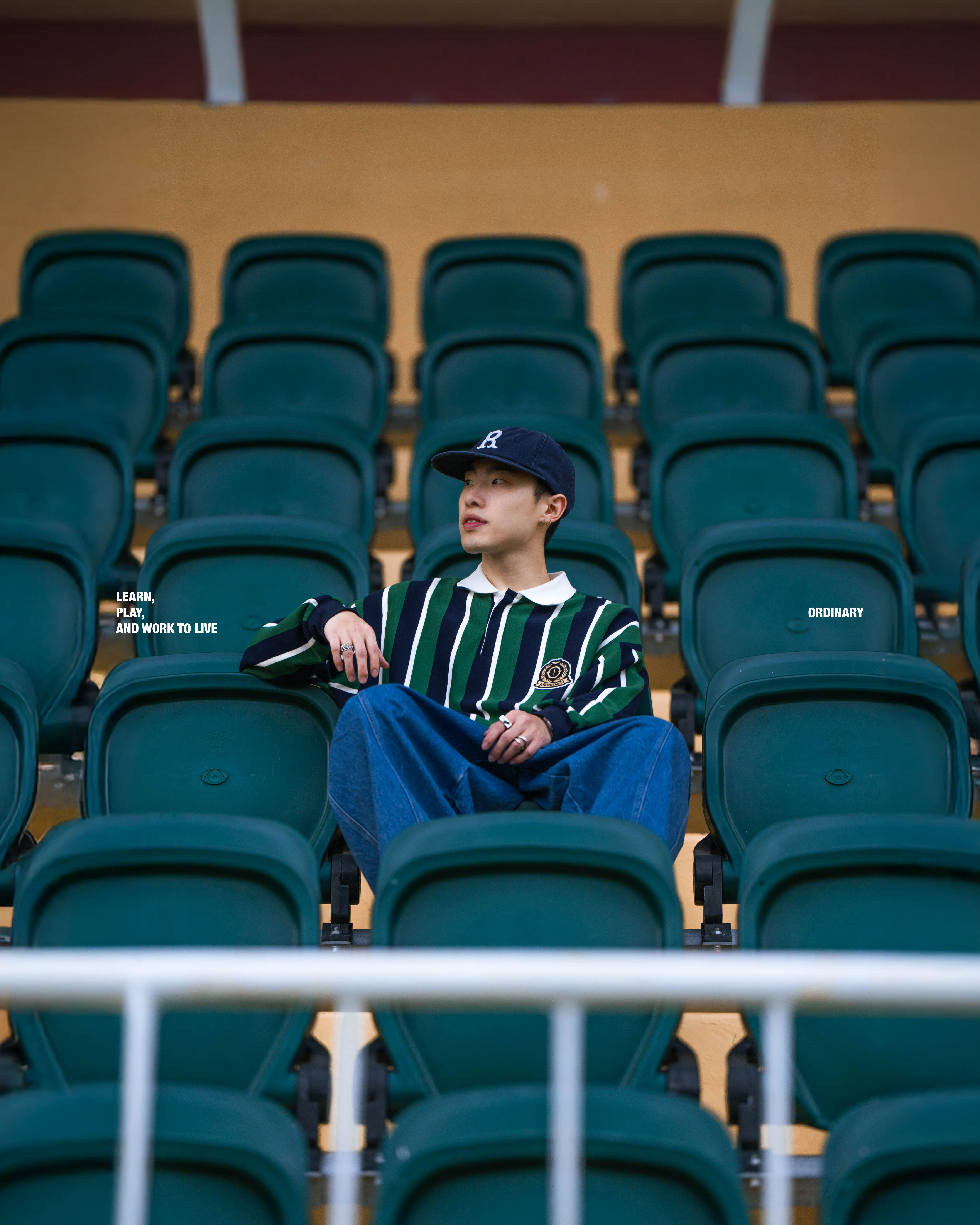 Ordinary 復古學院條紋Polo衫