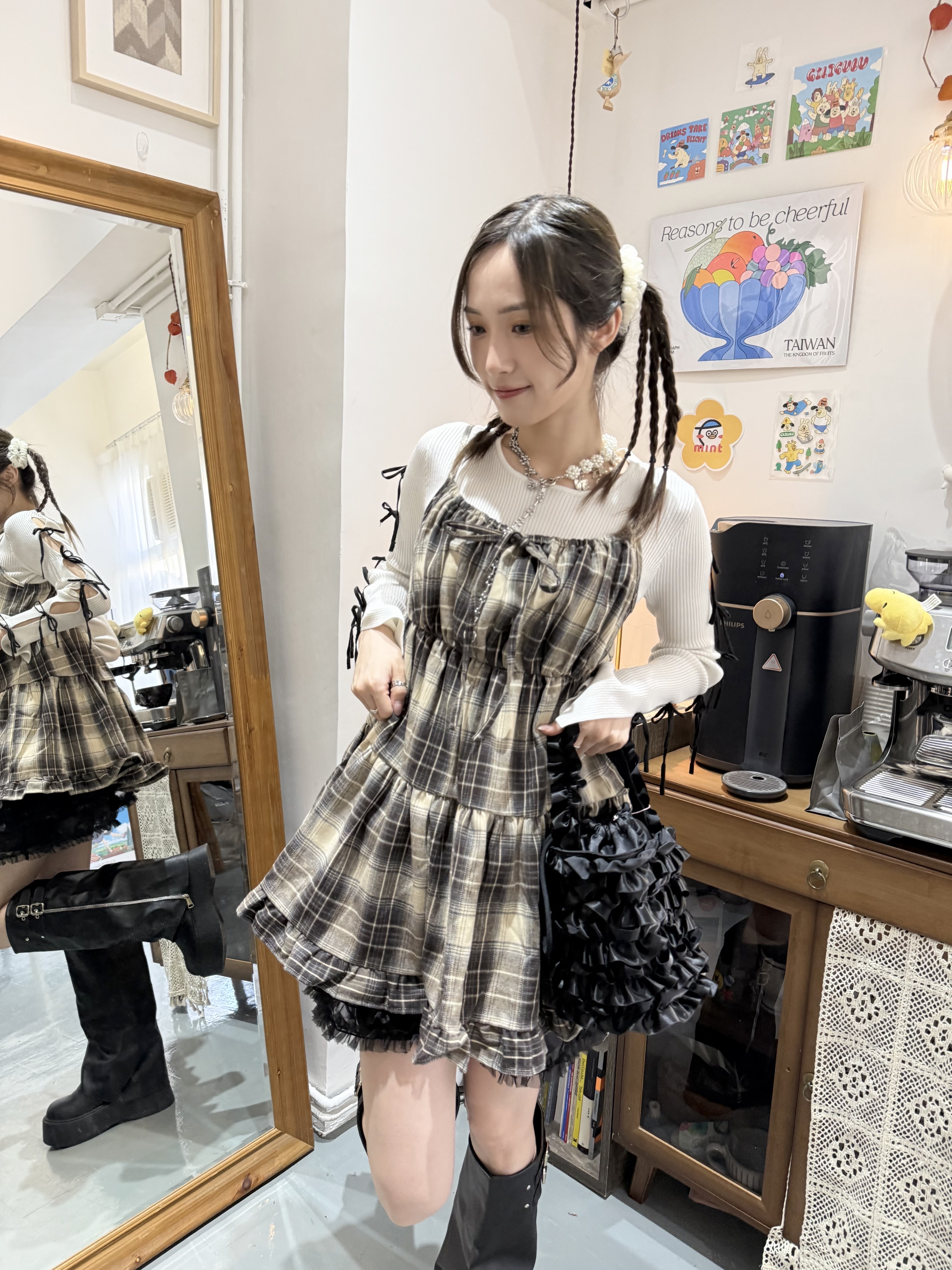 羅紋手袖ribbon Top