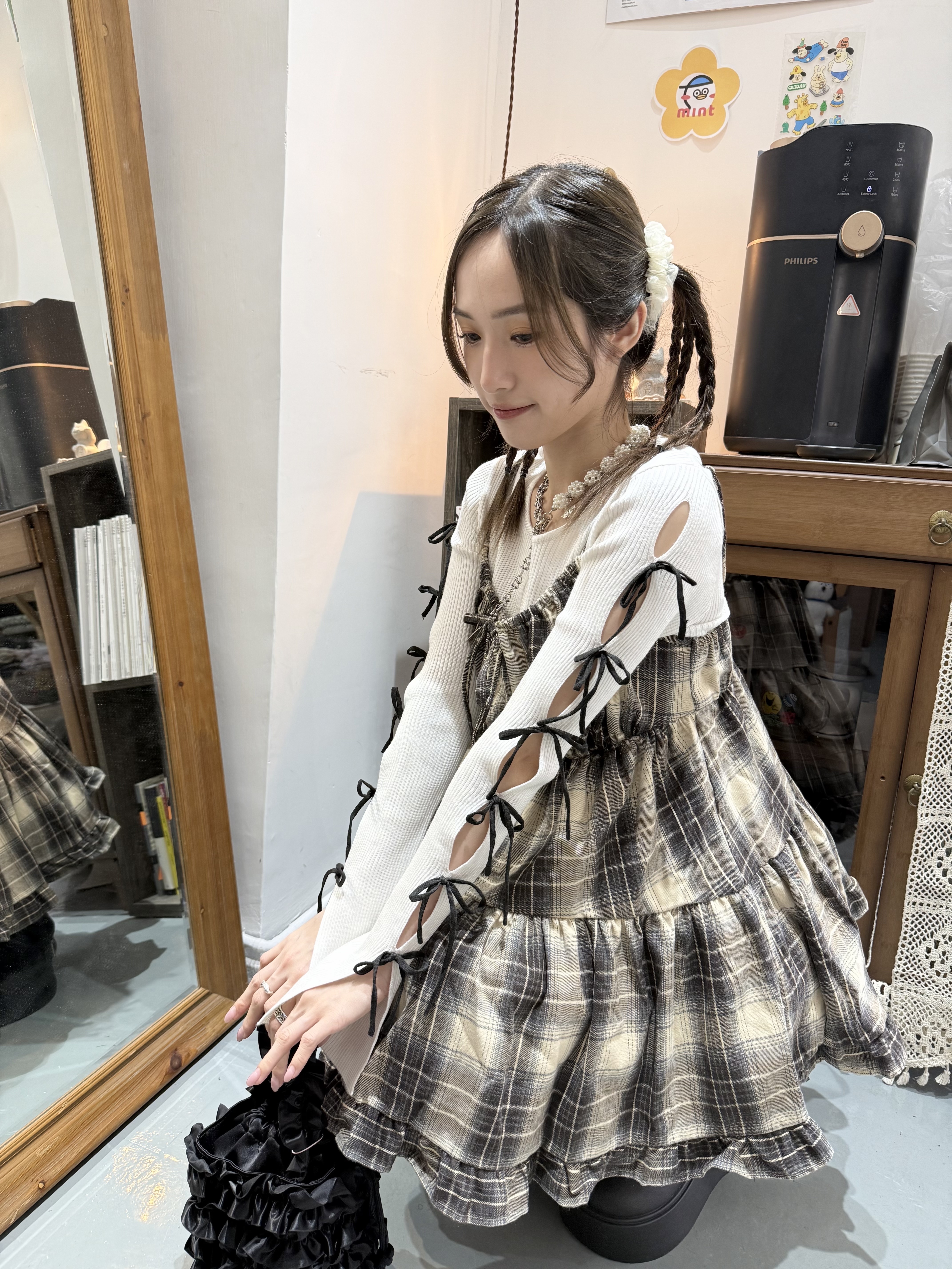 羅紋手袖ribbon Top