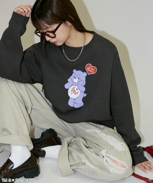 日本🇯🇵連線 PUBLUX x CareBears™ 彩虹熊 正面印花圓領運動衫 寬鬆 Oversize 大學T 套頭衫 長袖 3色(任買兩件711免運)/預購