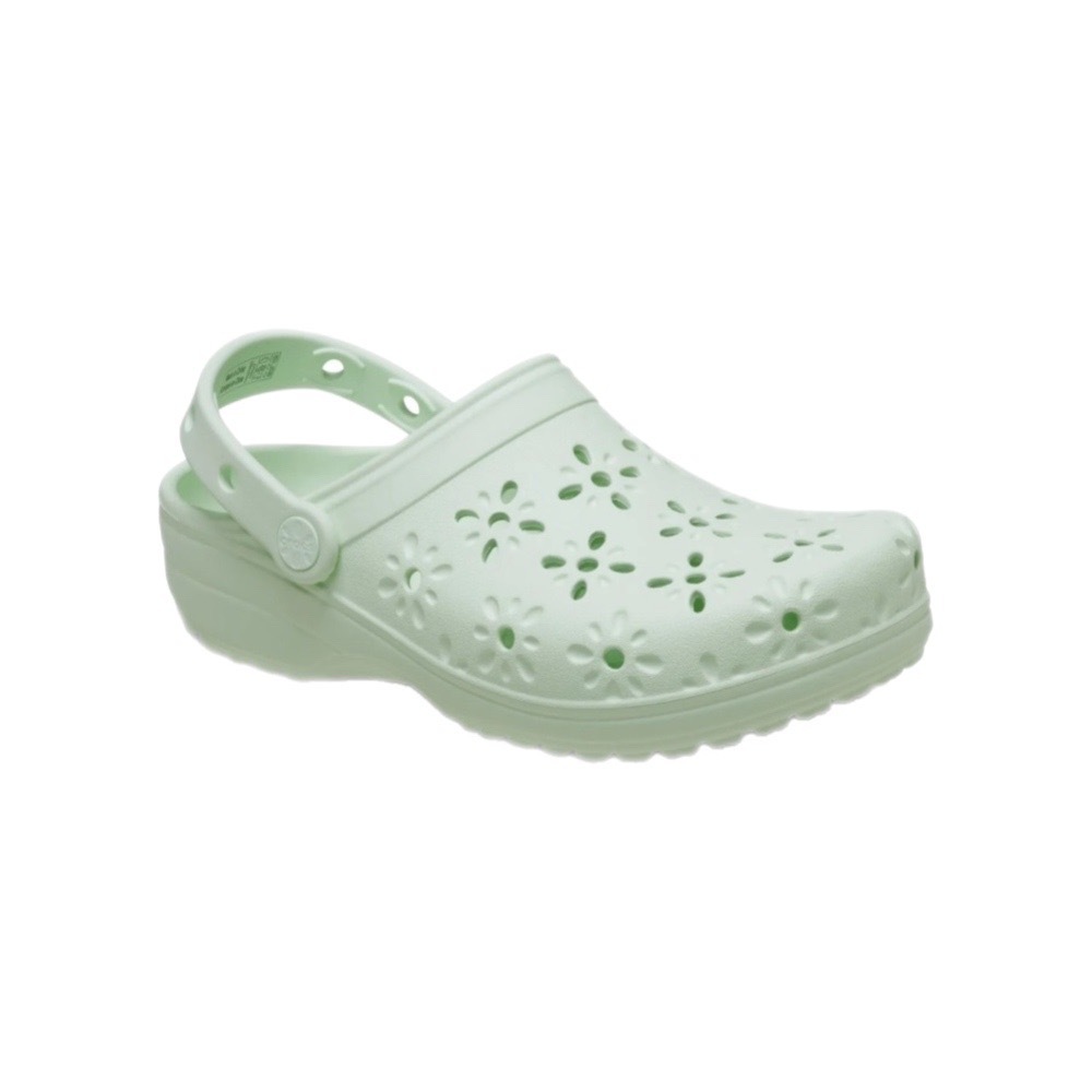 CROCS CLASSIC FLORAL CUTOUT CLOG 經典款 翡翠綠 淺綠 洞洞鞋 涼拖鞋 210927-3YH