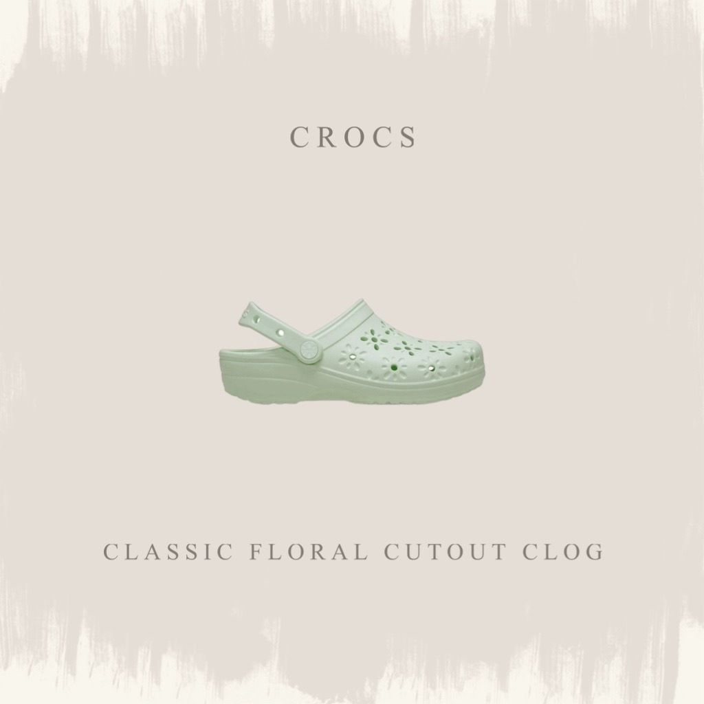CROCS CLASSIC FLORAL CUTOUT CLOG 經典款 翡翠綠 淺綠 洞洞鞋 涼拖鞋 210927-3YH