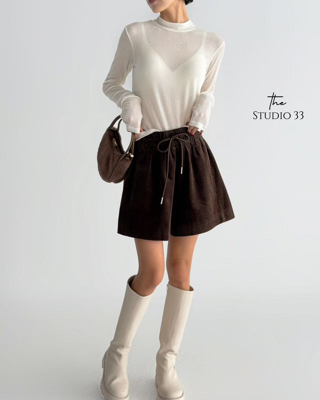 Marie-Marie| 燈心絨鬆緊腰百搭休閒褲