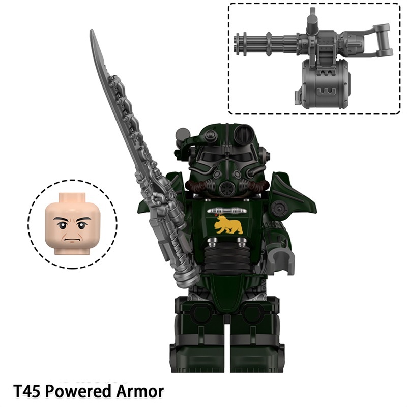 Fallout T45 Power Armor Custom Minifigures Fit Lego WM6209 WM2924