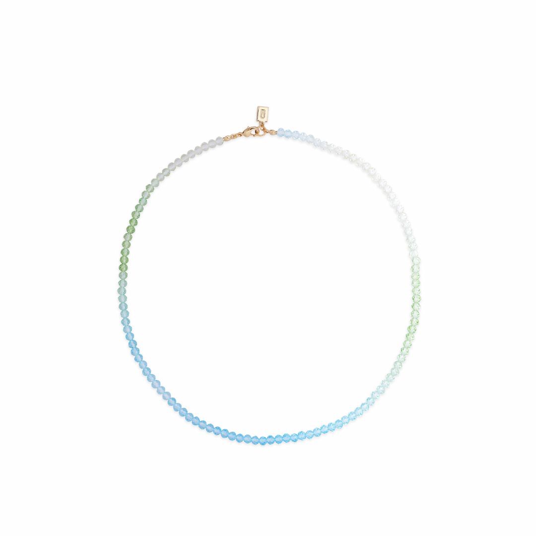 1CZ1024-109 CRYSTAL HAZE Candy Floss Necklace Blue Mint/Sunrise/Sunset/Lavender Green (A-EU-E)