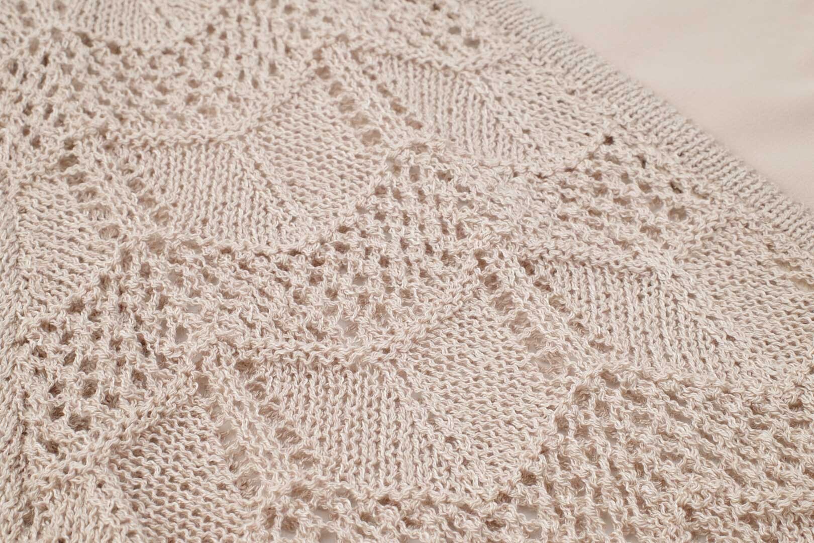 特寫：針織外套上的若隱若現洞洞織紋