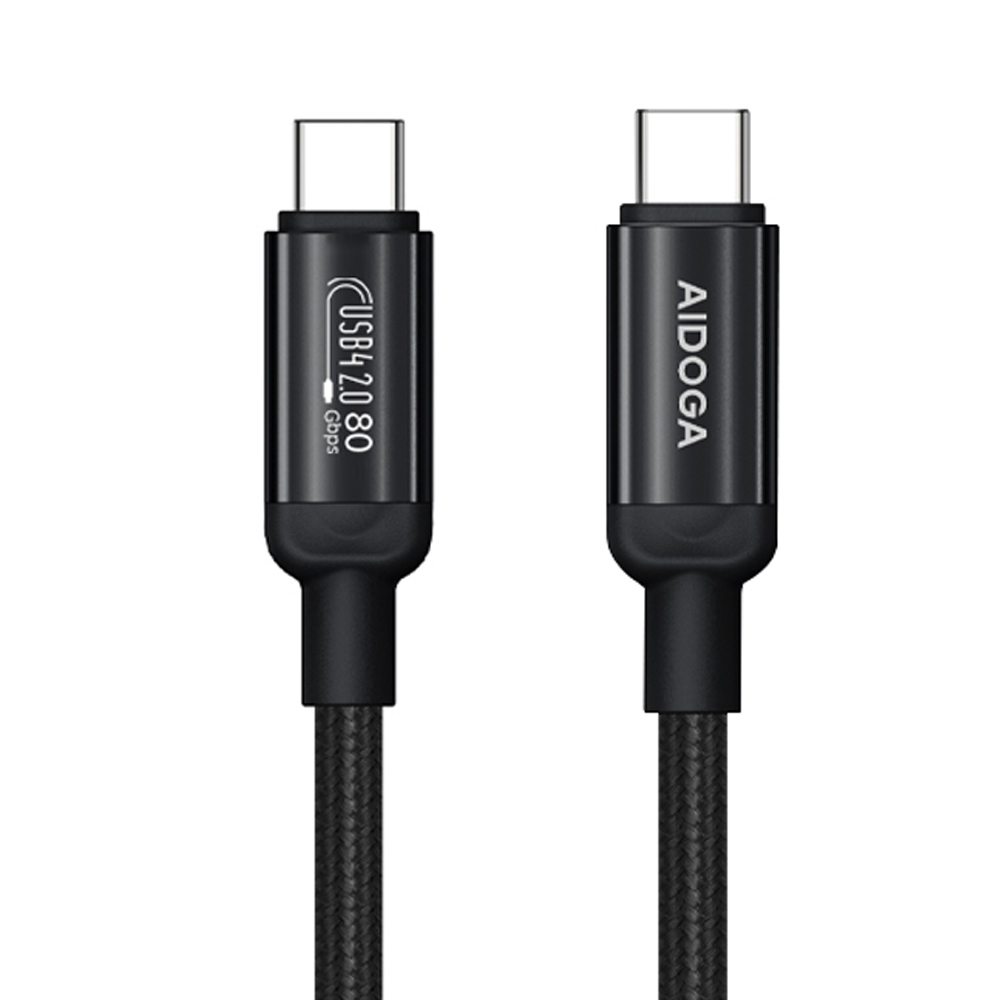 AIDOGA 艾迪伽 240W 8K投影轉接 雙Type-C/PD充電線傳輸線快充線 USB4 2.0 80Gbps Thunder 1.2M 國際USB-IF認證