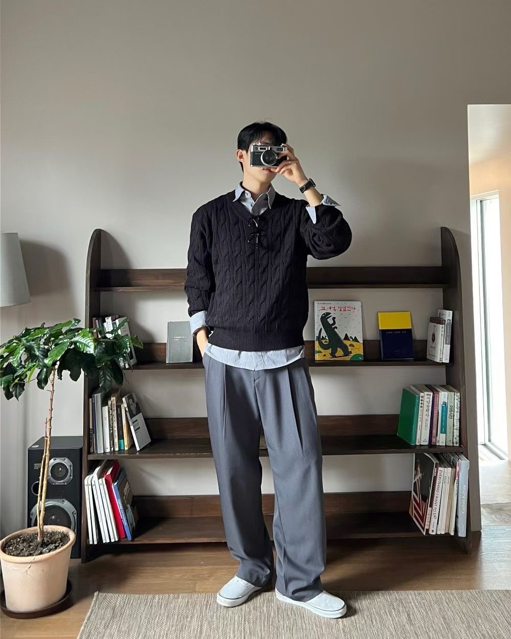 【預購】V領麻花針織上衣 韓系氣質百搭