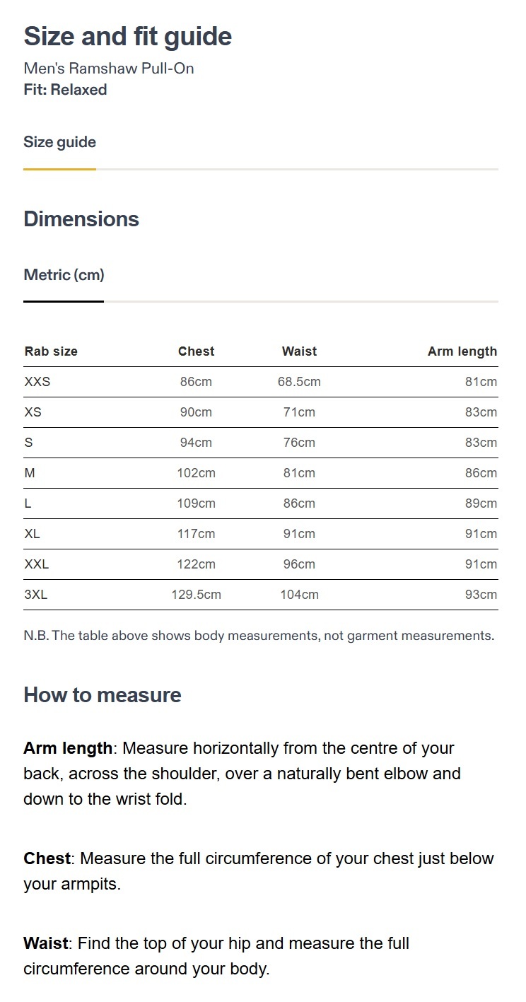 Rab Men's Ramshaw Pull-On #QFG-76 ( Tempest Blue )