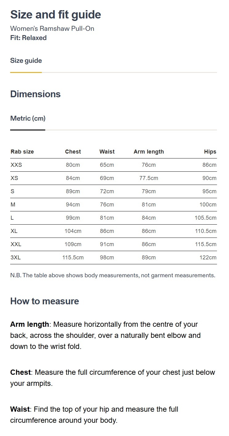 Rab Women's Ramshaw Pull-On #QFG-77 ( Pebble )