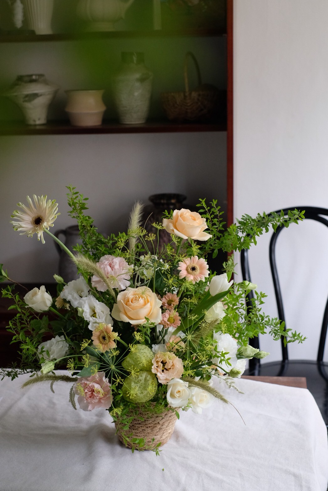 366日慢式風格草編籃盆花（無提把）