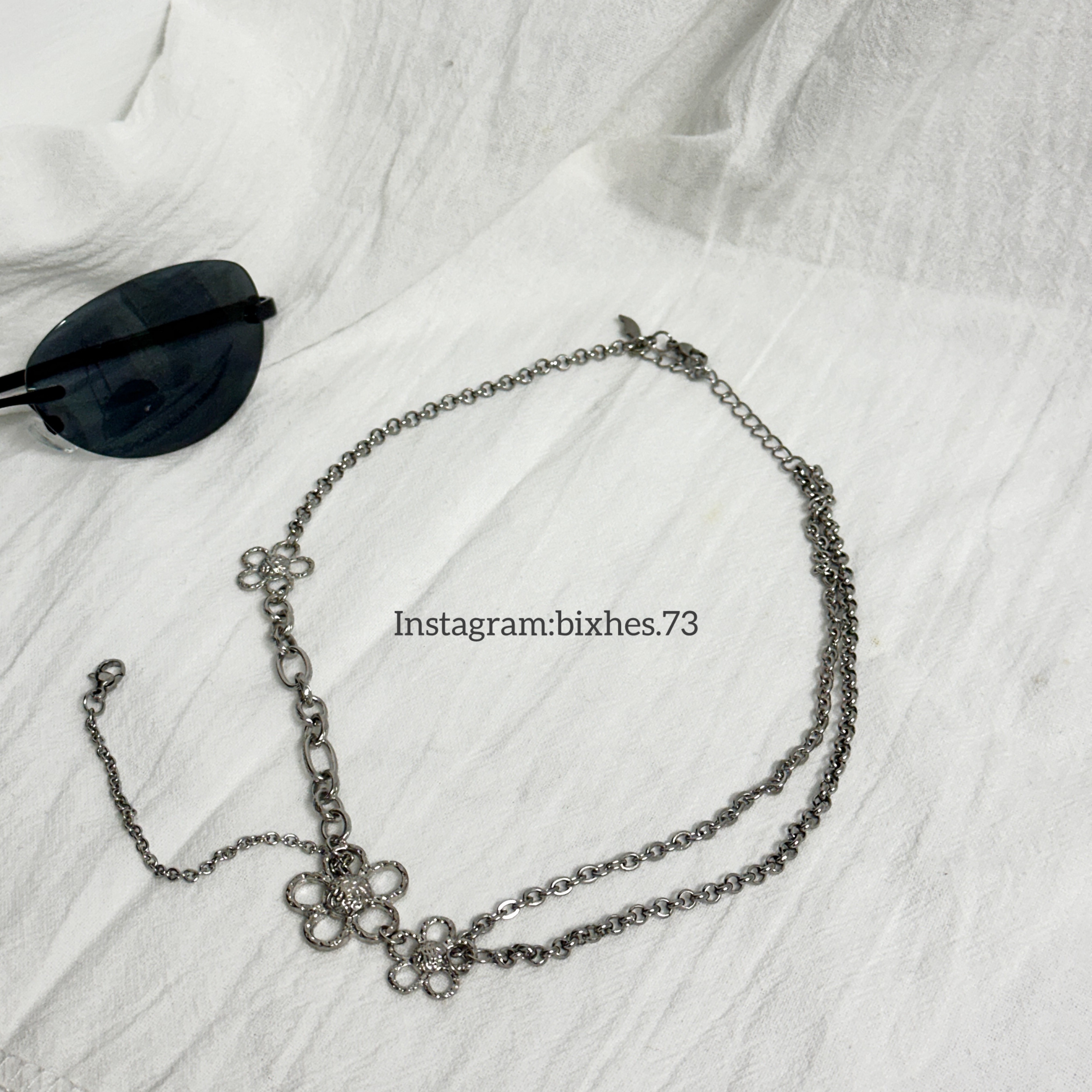 鏤空拼接雙層花花項鍊(K00005)