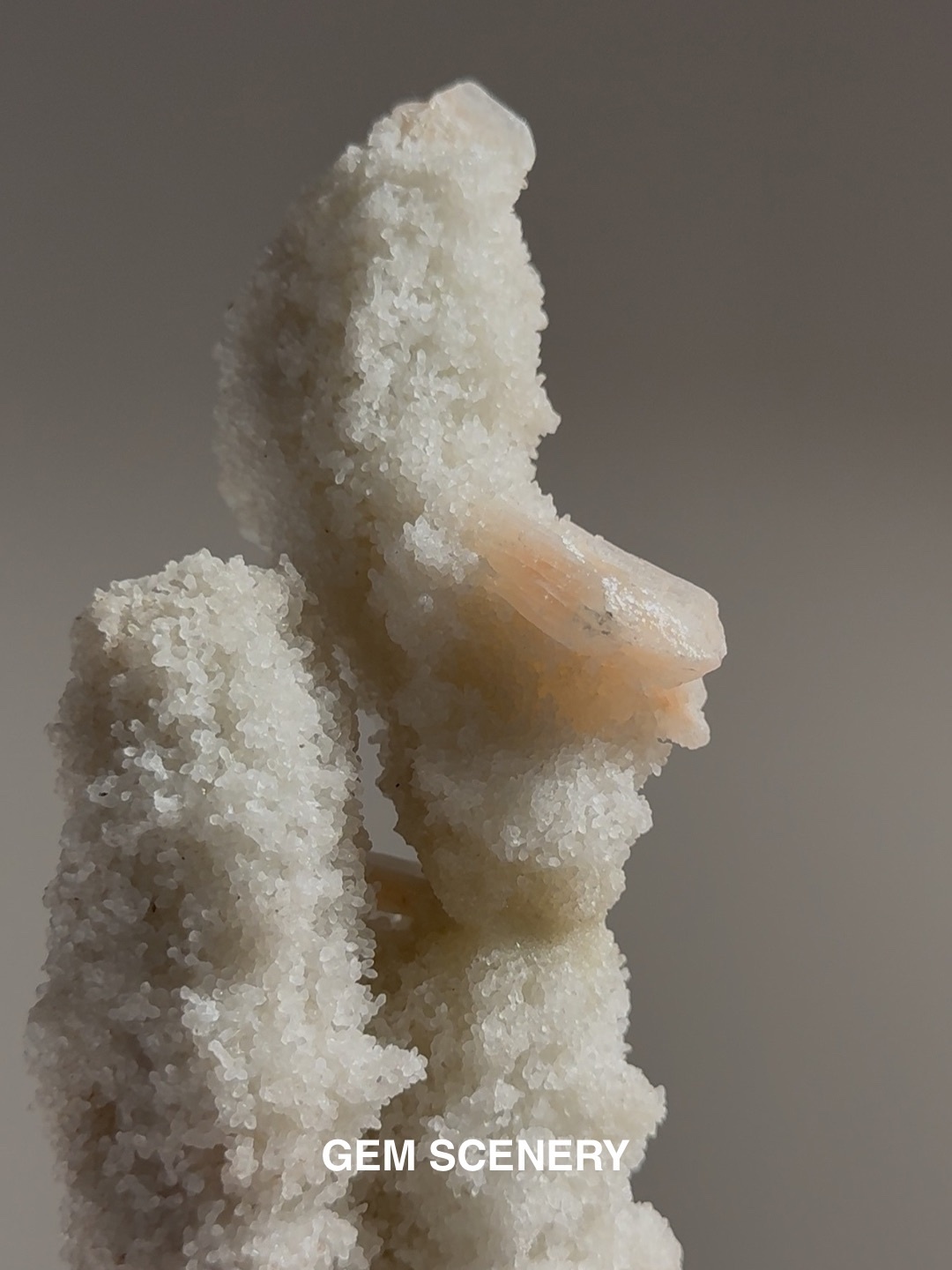 The Silent Pillar - Stilbite with Chalcedony Stalactite