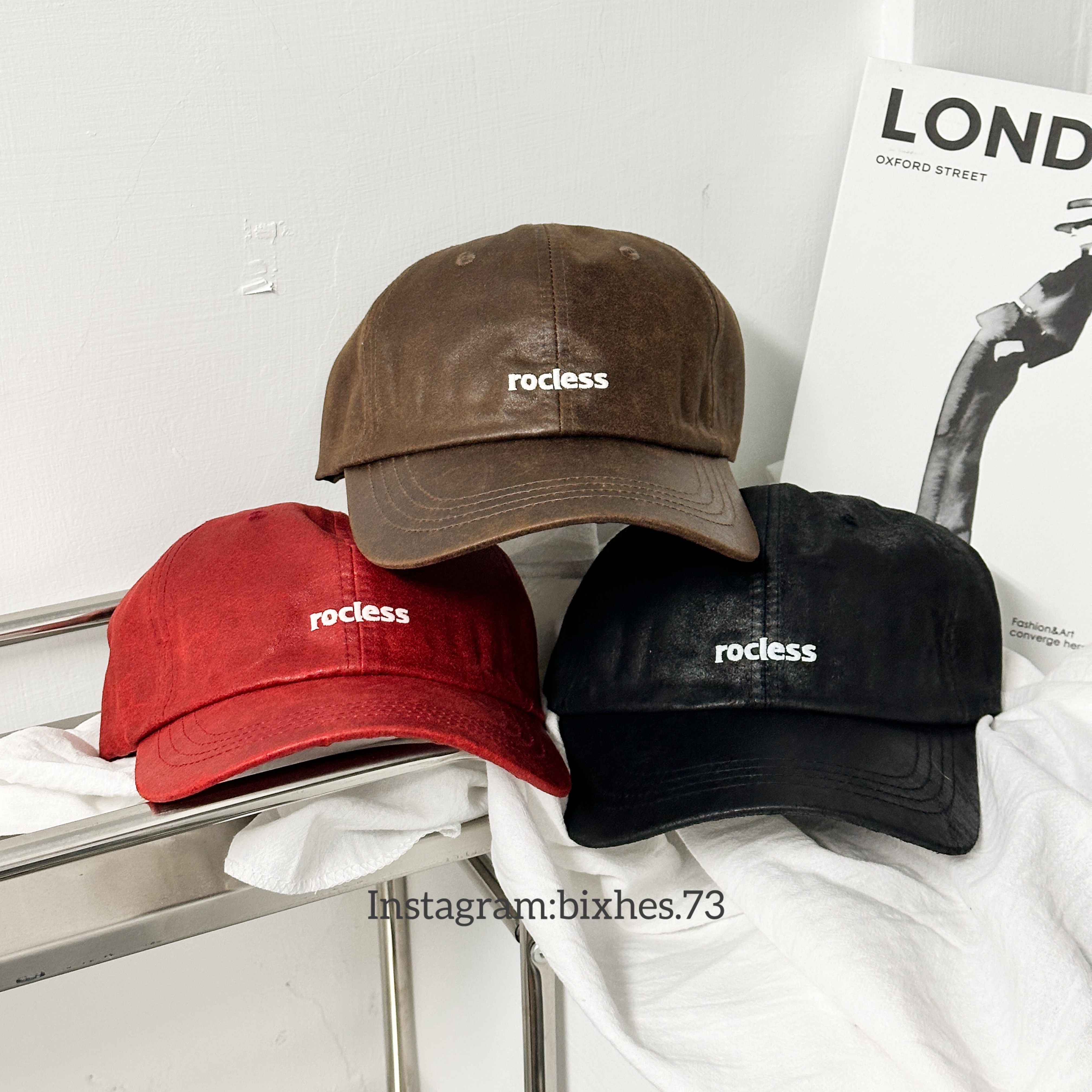 刺繡字皮革老帽(H00008)