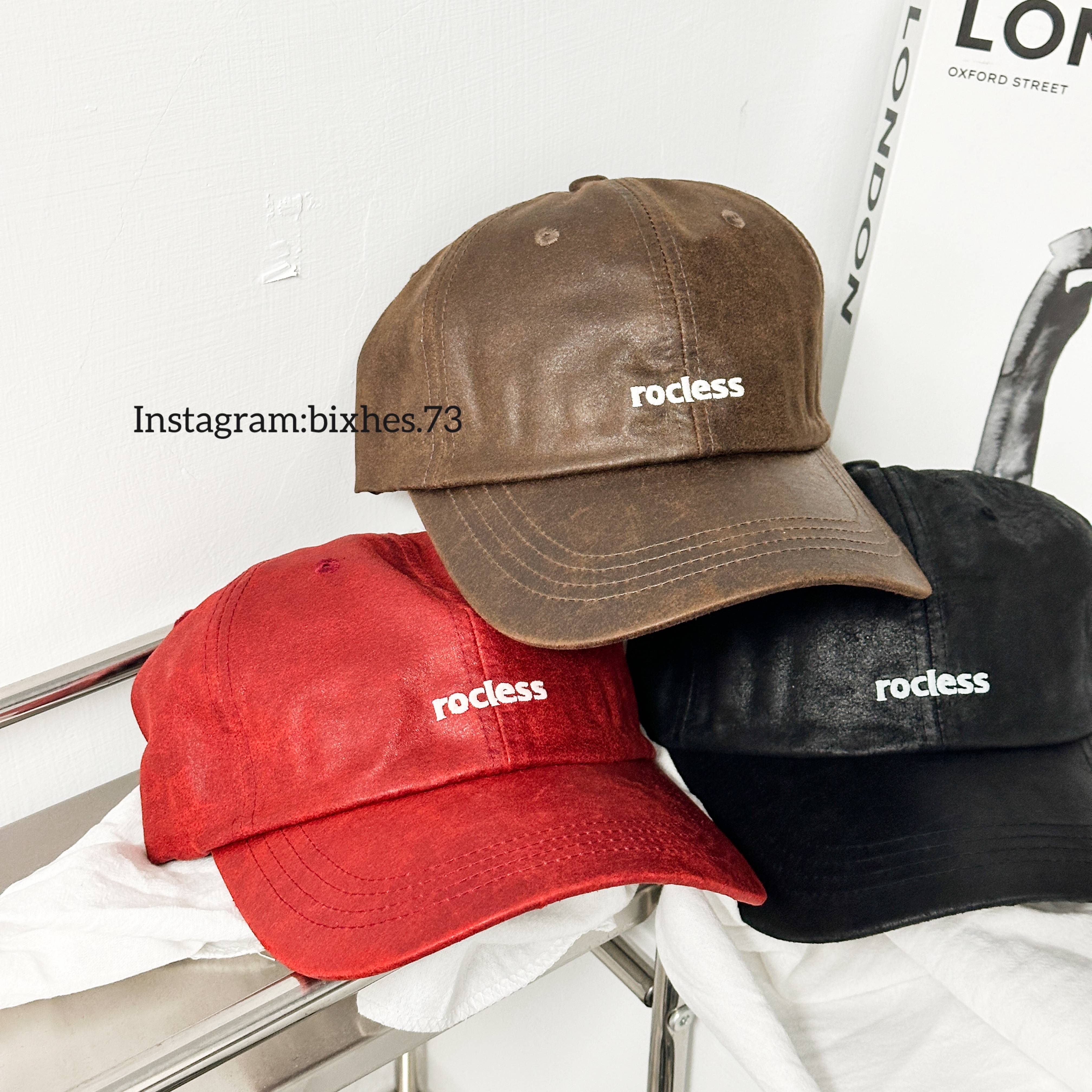 刺繡字皮革老帽(H00008)