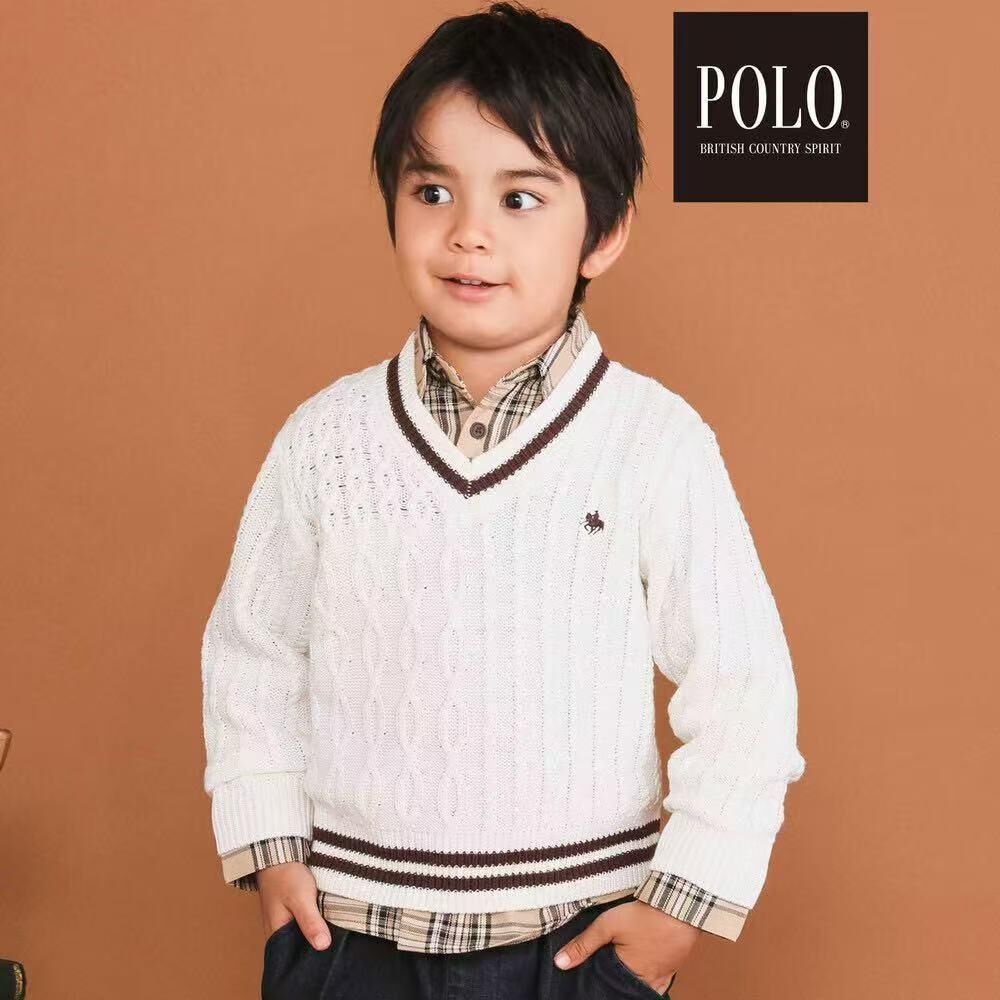 日單 Slap & polo聯名V領毛衣