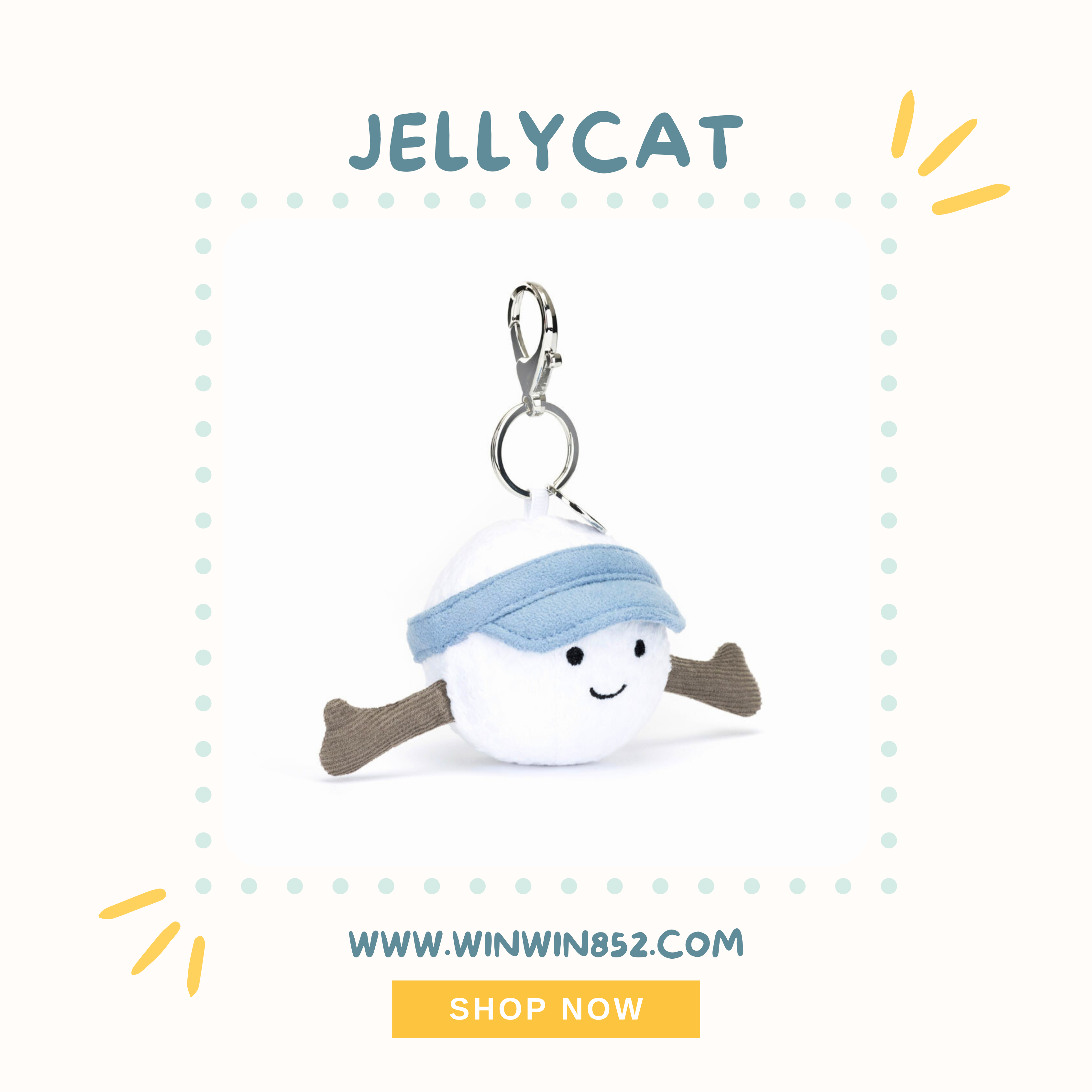 Jellycat Amuseables Sports Golf Bag Charm