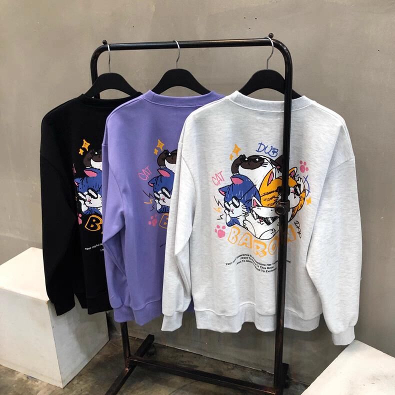 貓仔圖案英文字衛衣 BARON-200T