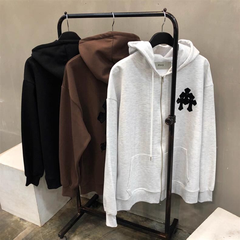 英文字圖案連帽拉鍊外套 BARON-198JK