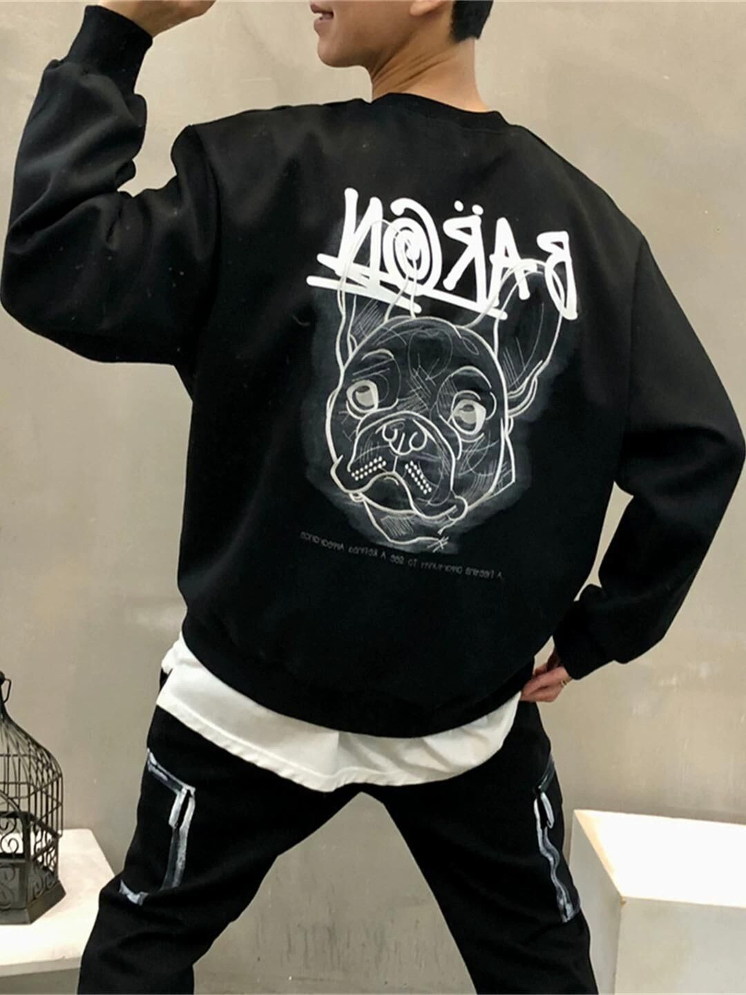 狗仔圖案英文字衛衣 BARON-196T