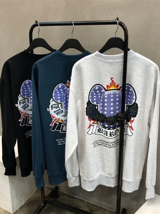 熊仔圖案英文字衛衣 BARON-193T