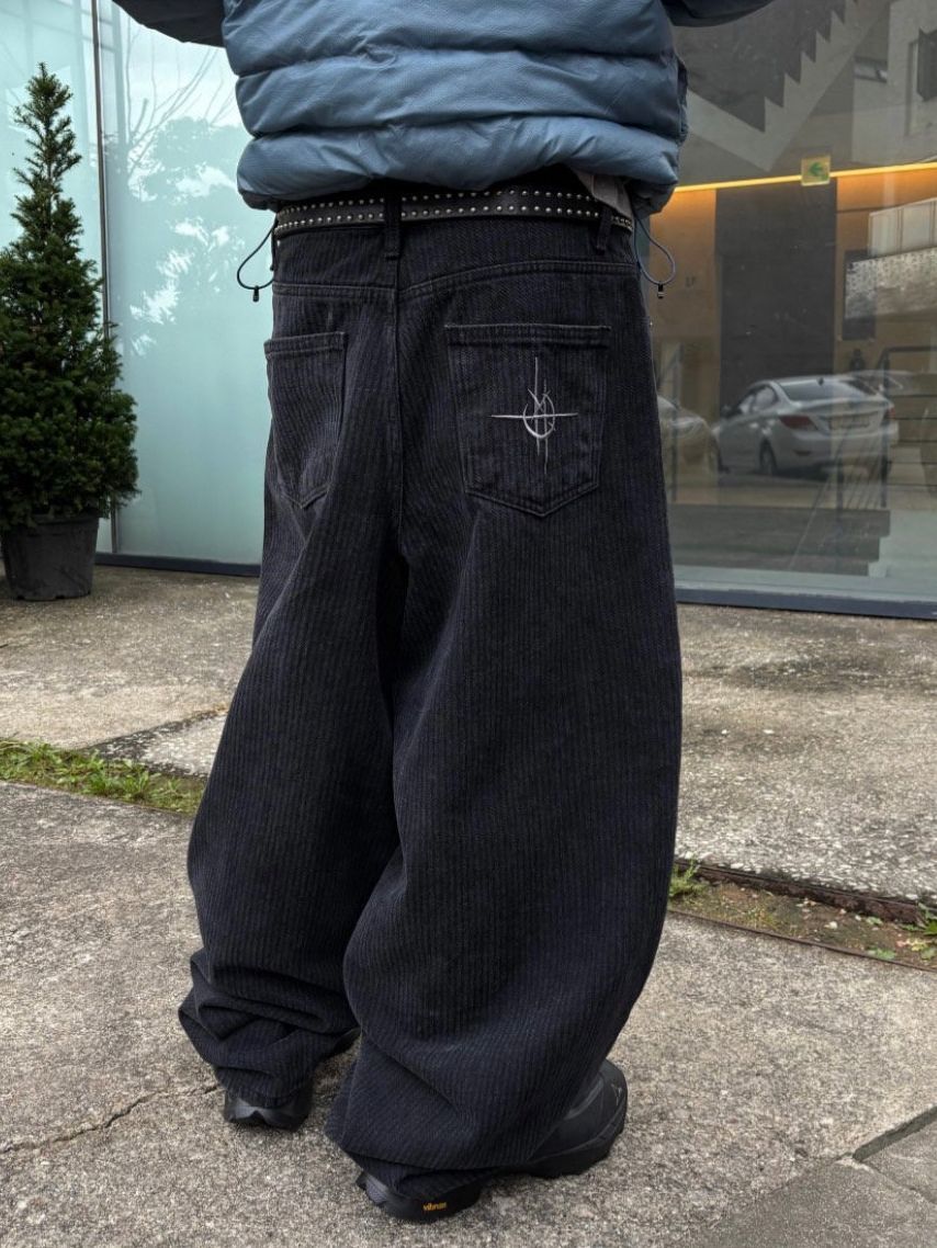 直紋圖案鬆身褲 LEAD-010P