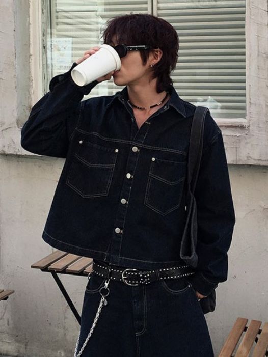 淨色牛仔褸 LEAD-006JK