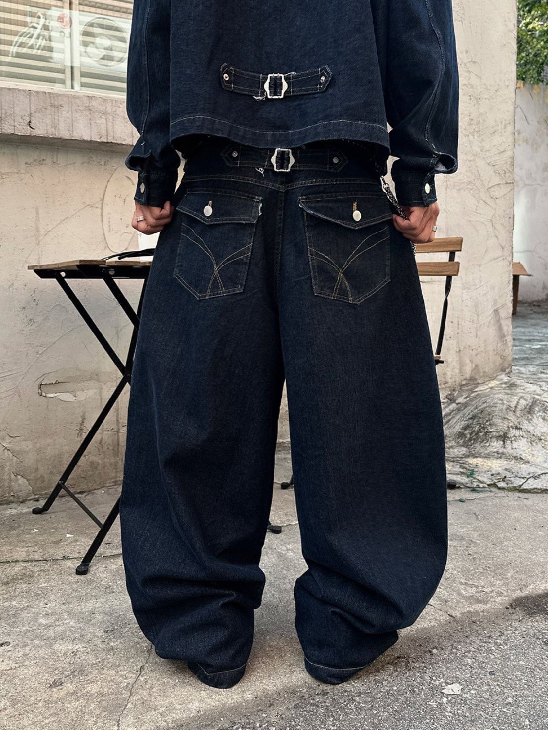 淨色鬆身牛仔褲 LEAD-007P