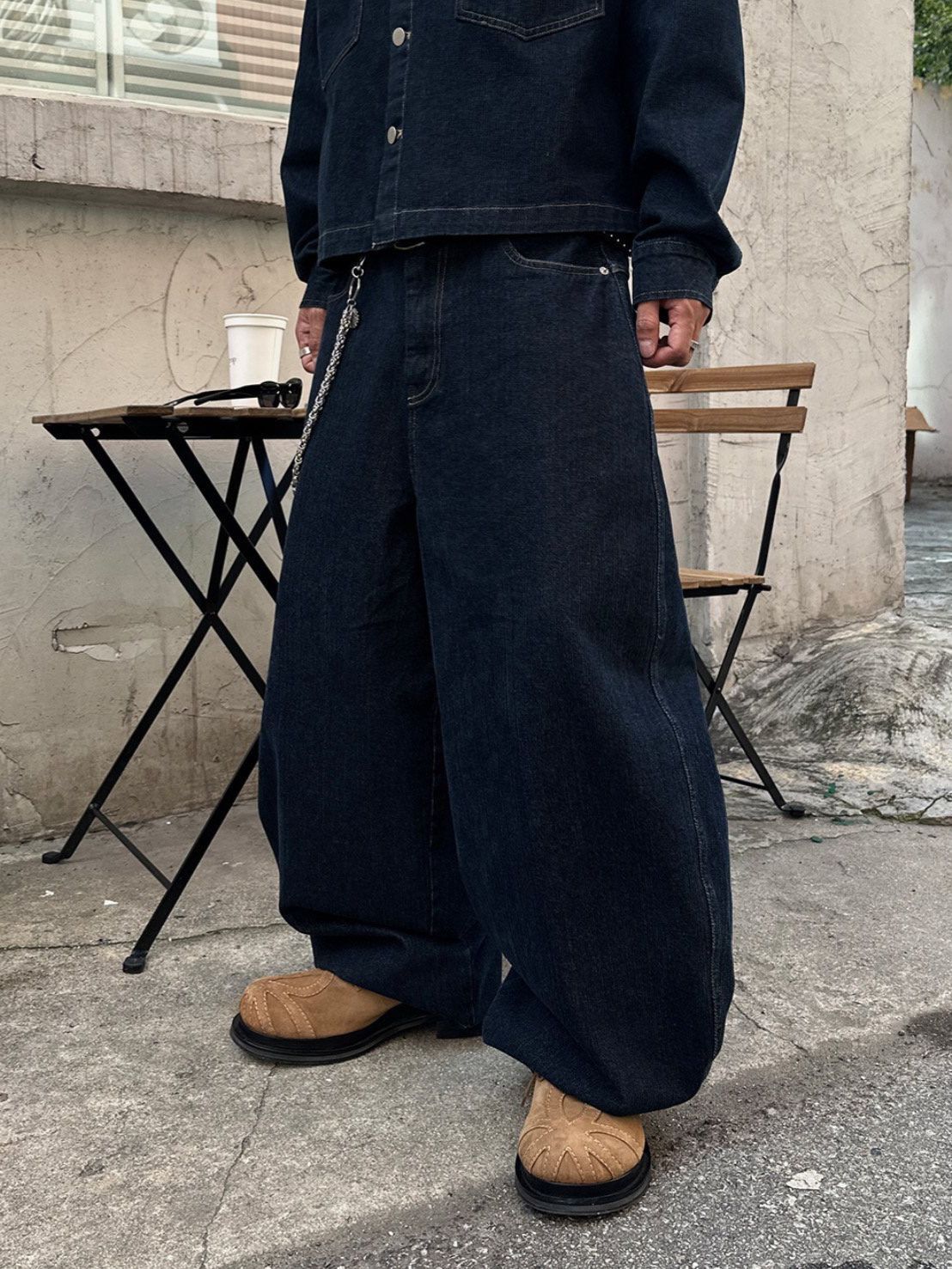 淨色鬆身牛仔褲 LEAD-007P