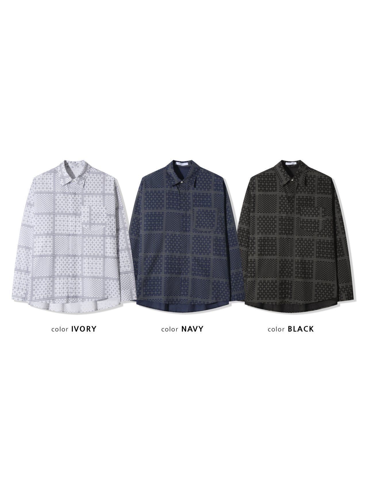 格花紋長袖恤衫 ENOC-042S