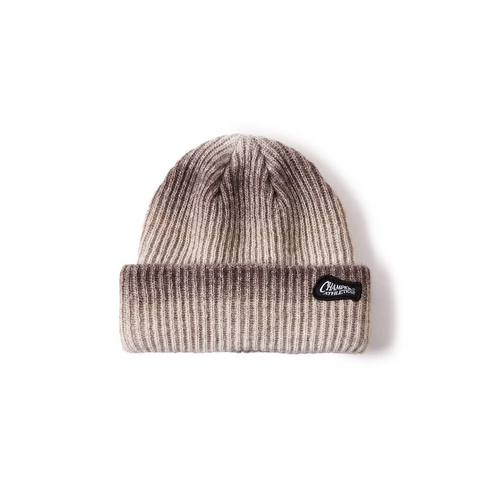 中性- RETRO SPORTS 布章刺繡反折毛帽- 咖啡漸層（U5DACCU19S2）