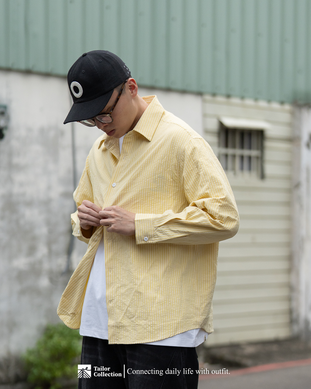 #預購 Tailor collection 防風 翻領條紋襯衫 CYCS2511 兩色