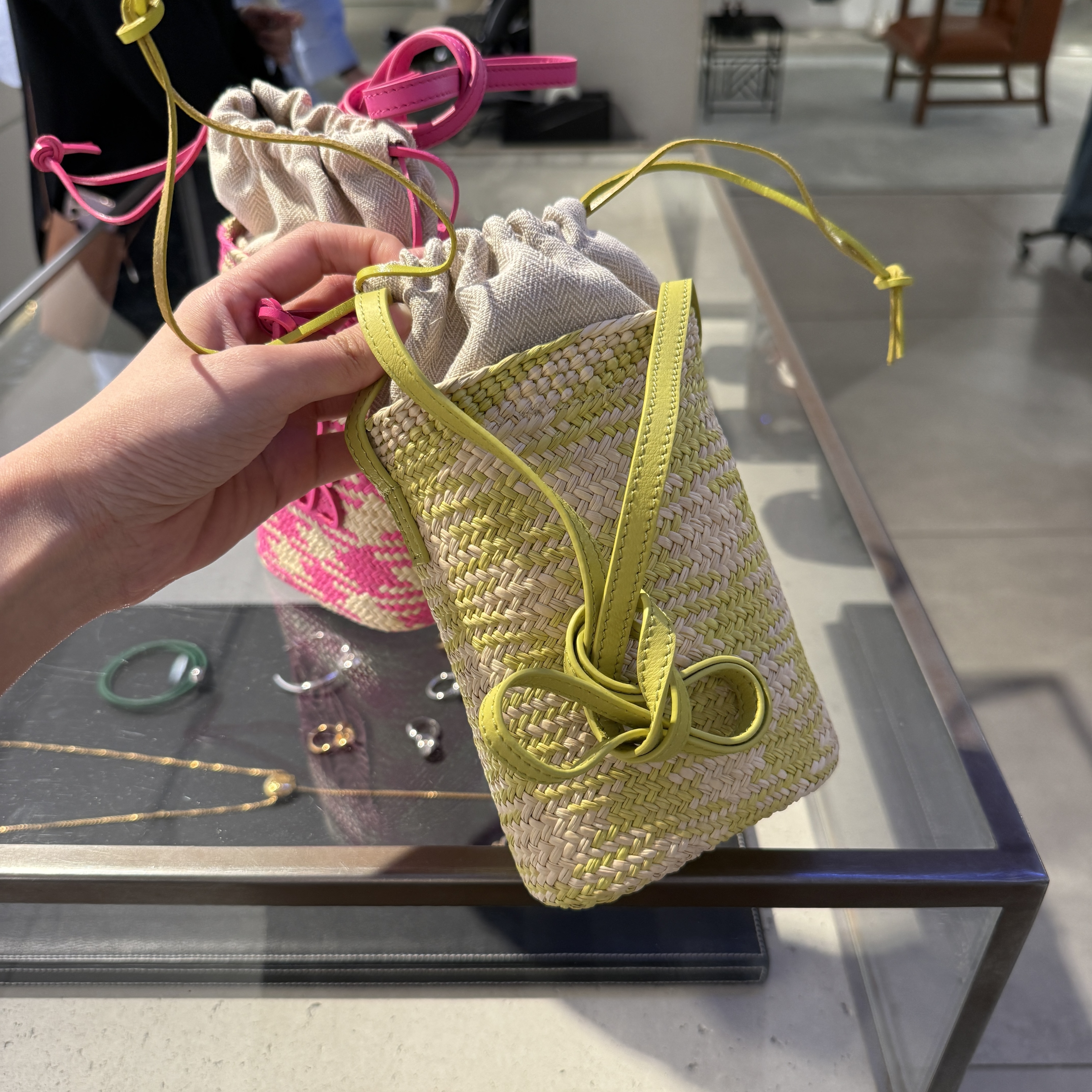 Loewe Anagram Checks Square pocket bag 2 colors